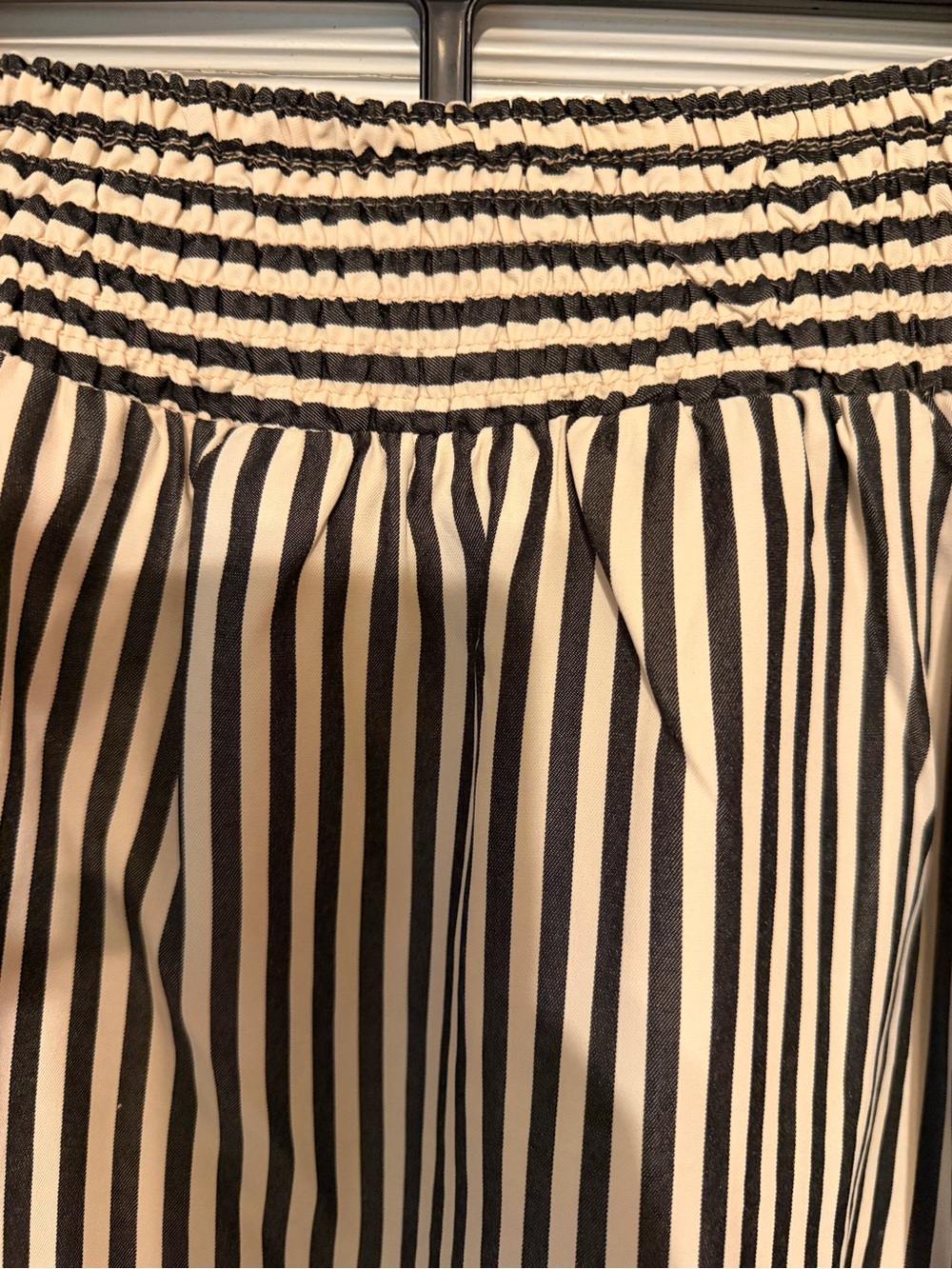 Black and White Vertical Stripe Maxi Skirt - Picture 3 of 4